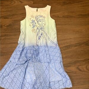 Disney Let It Go Lace Kids Dress - Blue and Cream